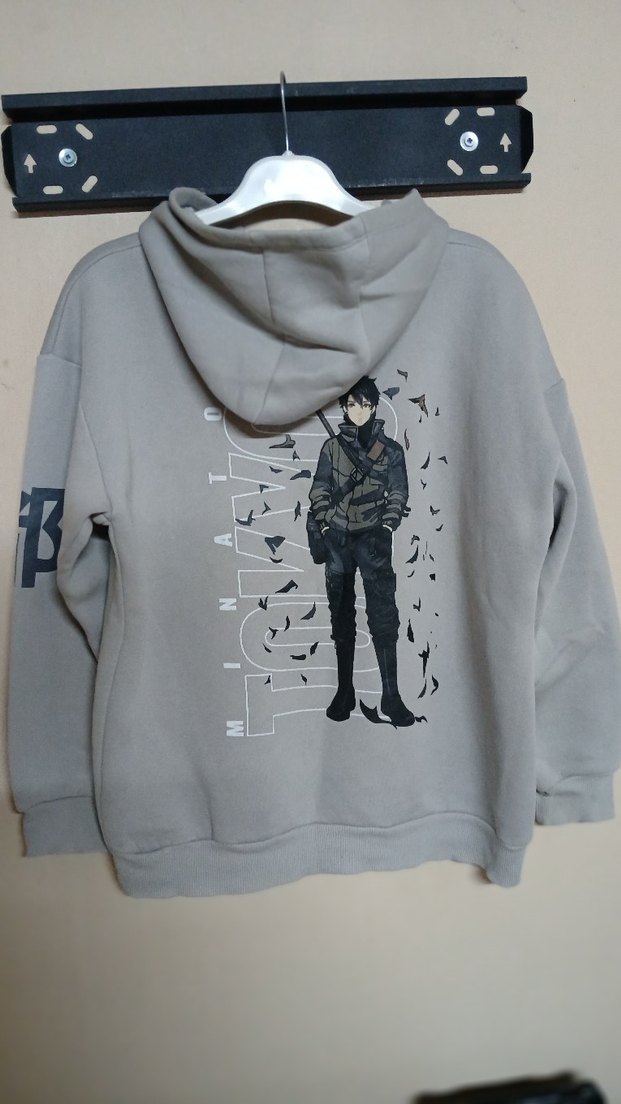 Gri Kapüşonlu Kadın Sweatshirt Tokyo Baskılı - Görsel 3