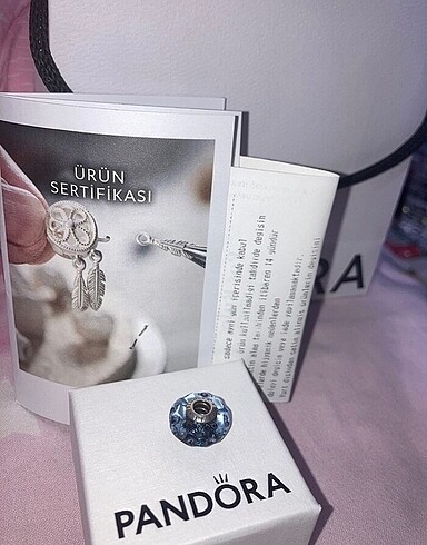 Pandora Pandora murano charm mavi orijinal