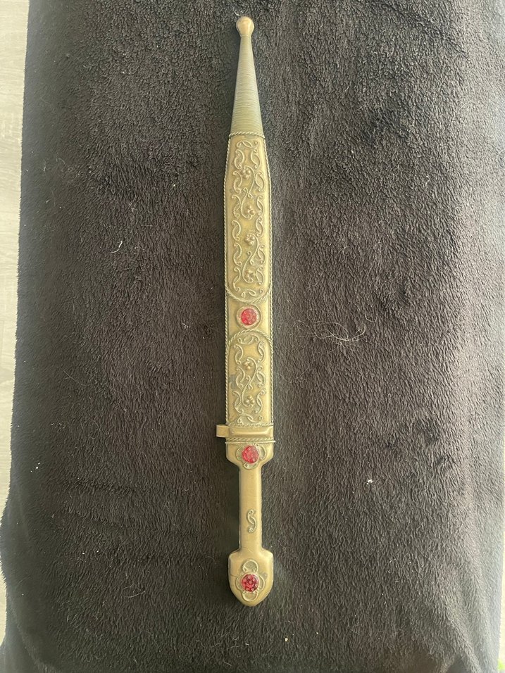 Altın Renkli Süslemeli Bıçak ve Kını - Görsel 2