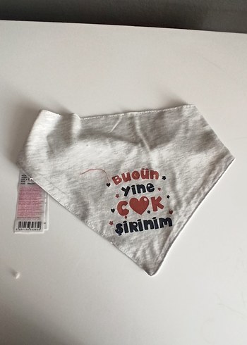 Gri Desenli Bebek Mama Önlüğü - Görsel 2