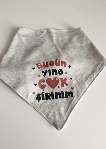 Gri Desenli Bebek Mama Önlüğü - Görsel 3