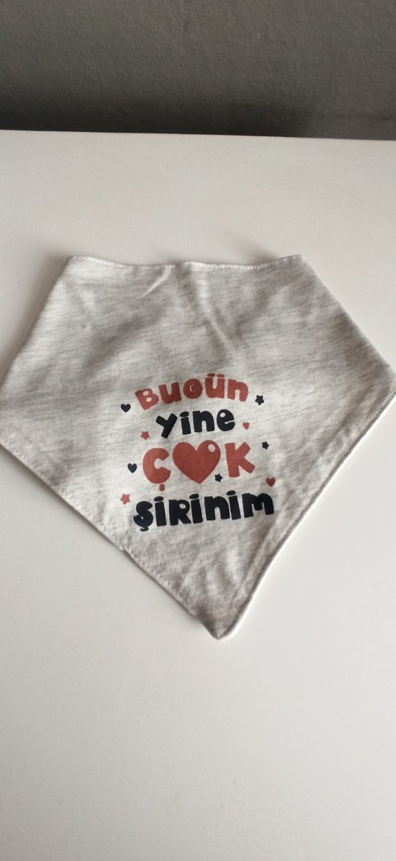 Gri Desenli Bebek Mama Önlüğü - Görsel 3