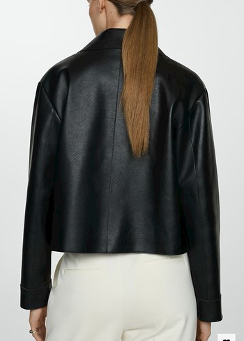 DERI GÖRÜNÜMLÜ CEPLI CEKET - Görsel 3