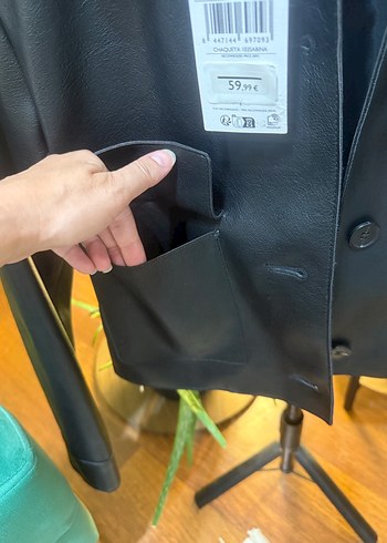 DERI GÖRÜNÜMLÜ CEPLI CEKET - Görsel 9