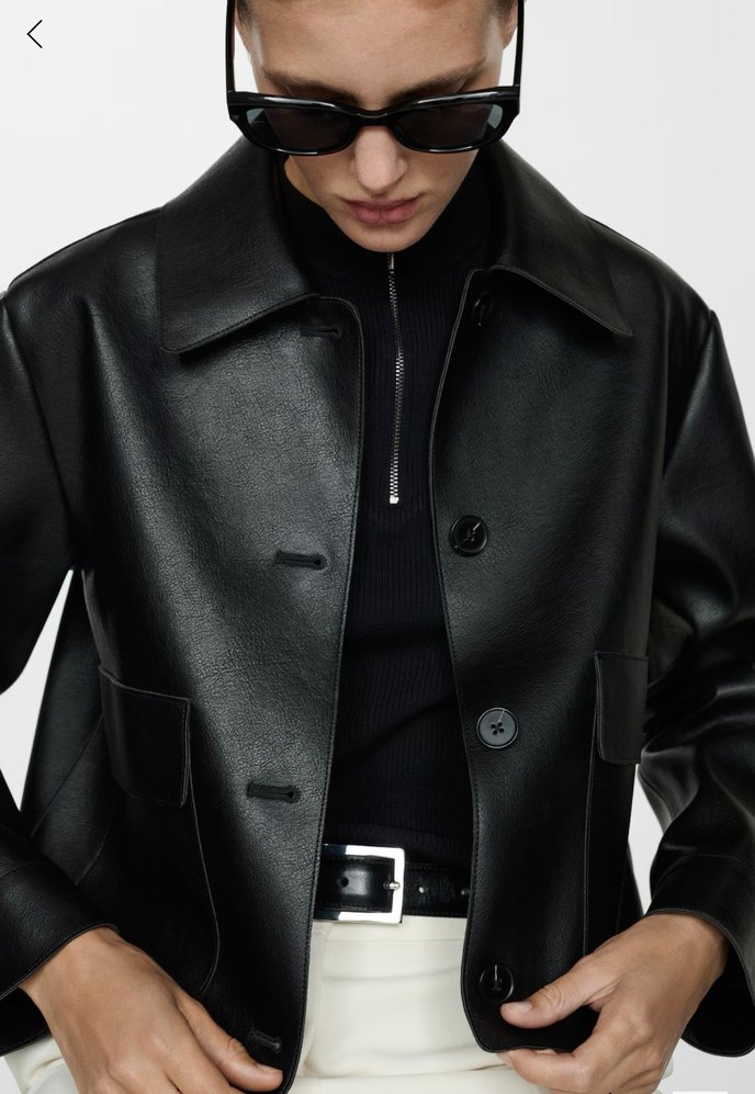 DERI GÖRÜNÜMLÜ CEPLI CEKET - Görsel 4