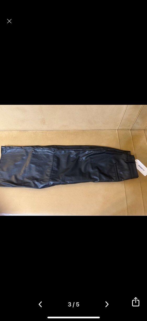 Siyah Deri Kadın Uzun Pantolon - Görsel 3