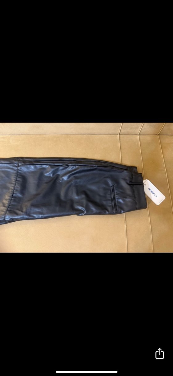 Siyah Deri Kadın Uzun Pantolon - Görsel 4