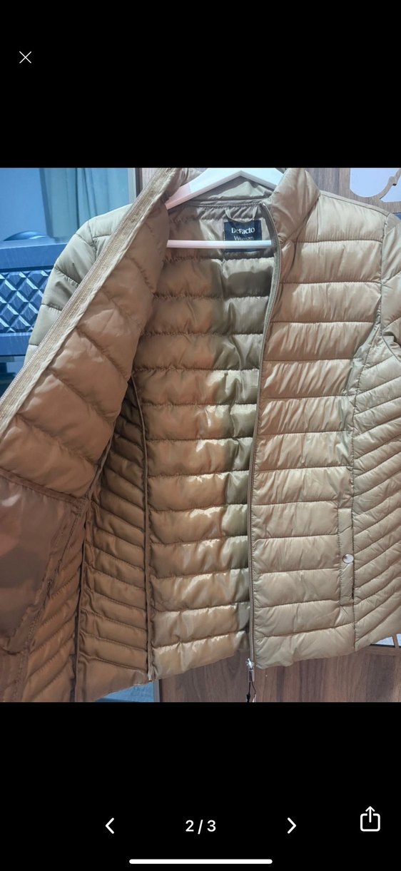 Bej Parlak Kadın Günlük Mont - Görsel 2