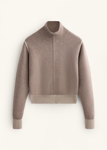 Bej Kadın Yün Yüksek Yakalı Ceket - Görsel 3