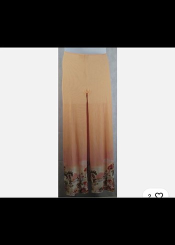 Pembe Drapeli Uzun Bohem Etek+Pantalon - Görsel 6