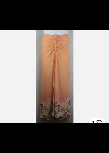 Pembe Drapeli Uzun Bohem Etek+Pantalon - Görsel 5