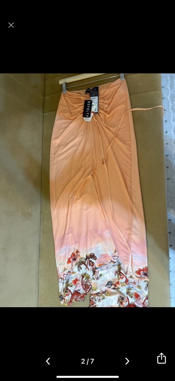 Pembe Drapeli Uzun Bohem Etek+Pantalon - Görsel 2