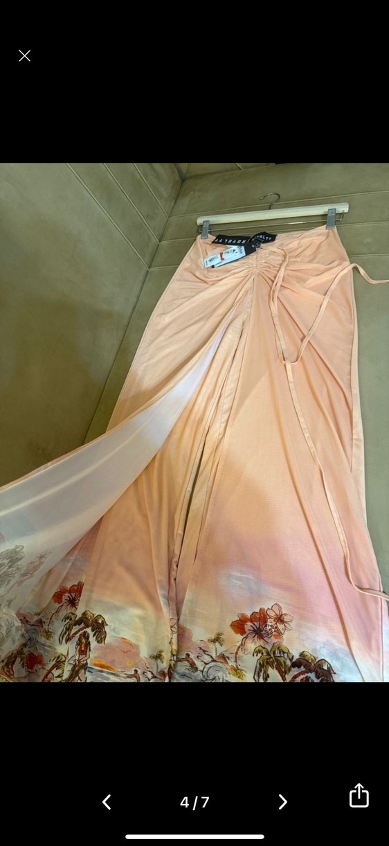 Pembe Drapeli Uzun Bohem Etek+Pantalon - Görsel 4