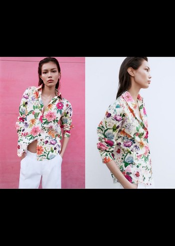 Çiçek Desenli Bohem V Yaka Kadın Gömlek - Görsel 5