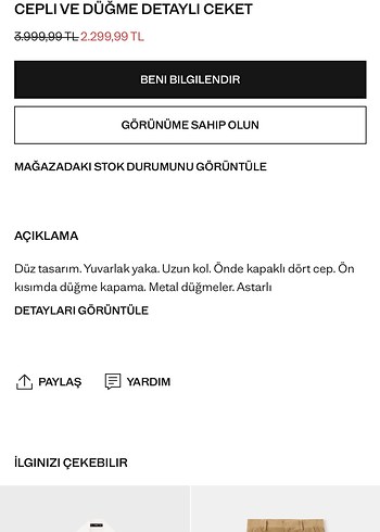 CEPLI VE DÜĞME DETAYLI CEKET - Görsel 10