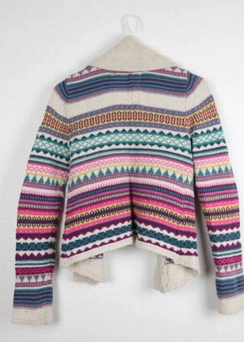Kadın için Renkli Bohem Örgü Yün Hırka - Görsel 4