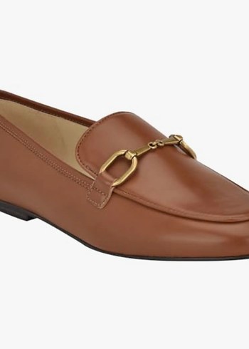 Nine West Bej Deri Tokalı Kadın Loafer