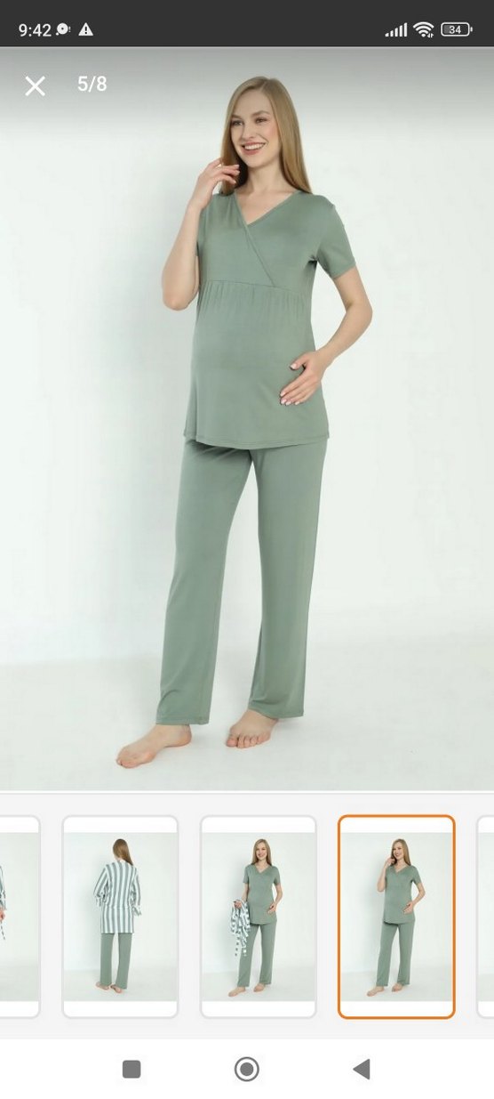 Desenli Lohusa ve Hamile Pijama Takımı - Görsel 3