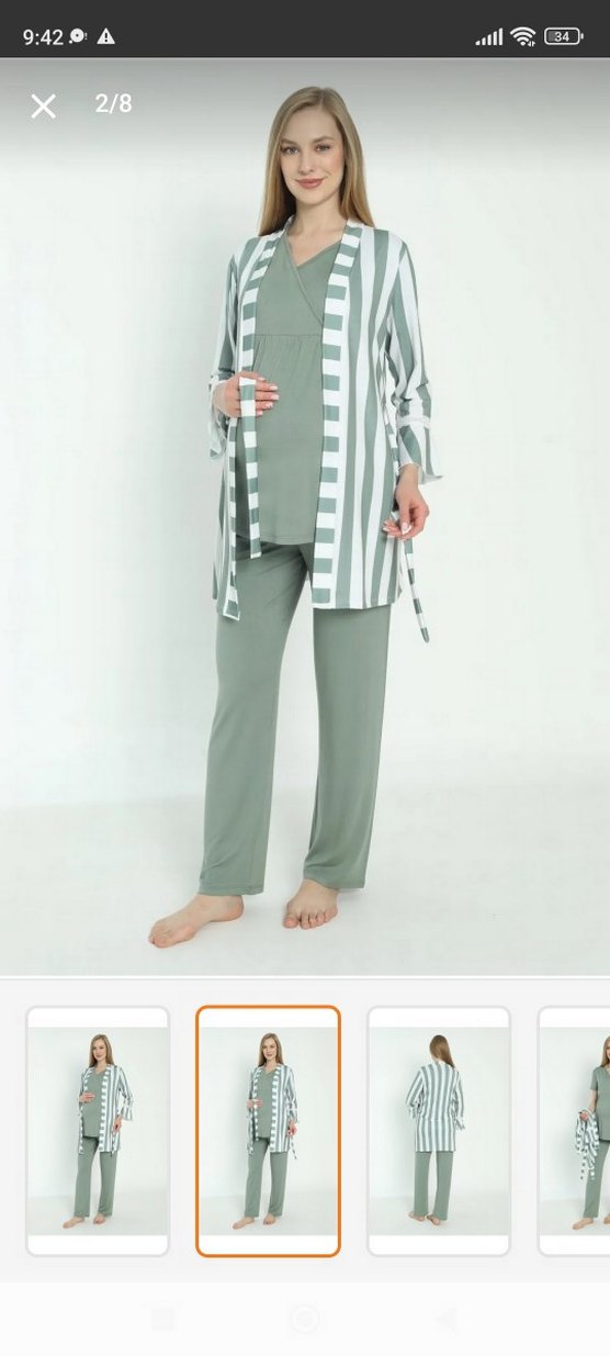 Desenli Lohusa ve Hamile Pijama Takımı - Görsel 2