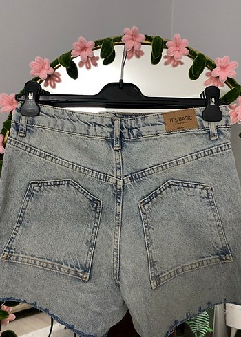 Gri Mavi Kadın Denim Şort - Görsel 2