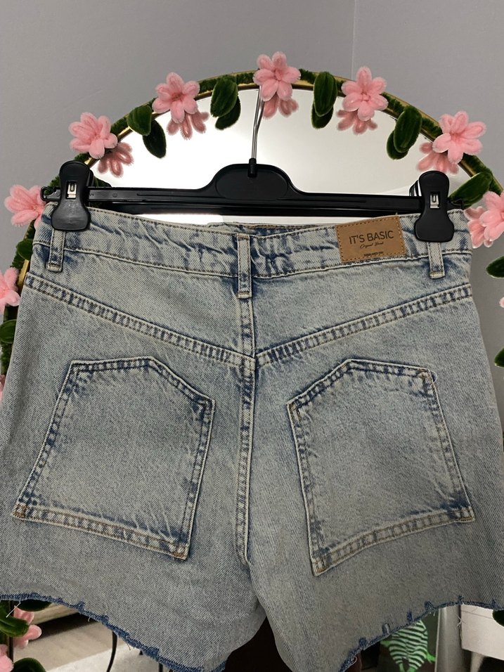 Gri Mavi Kadın Denim Şort - Görsel 2