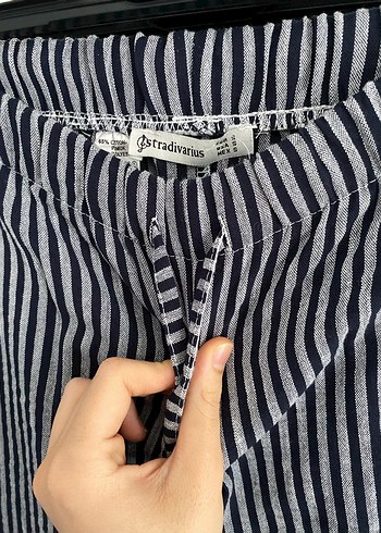 Kadın Lacivert Çizgili Pantolon - Görsel 2