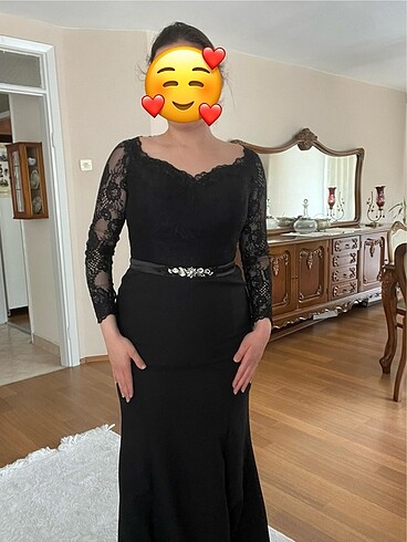 Diğer Siyah dantelli abiye elbise