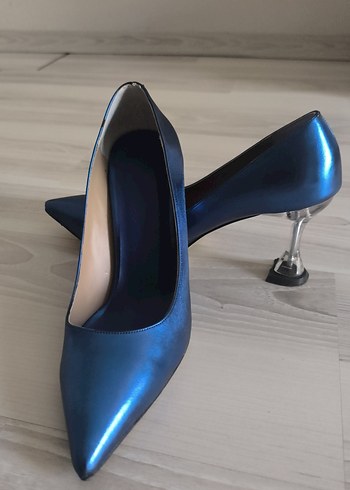39 Beden mavi Renk Lacivert Minimalist Stiletto Topuklu Kadın Ayakkabı