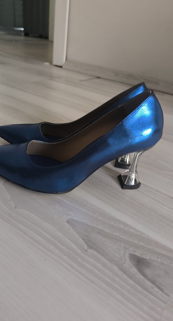 Lacivert Minimalist Stiletto Topuklu Kadın Ayakkabı - Görsel 2