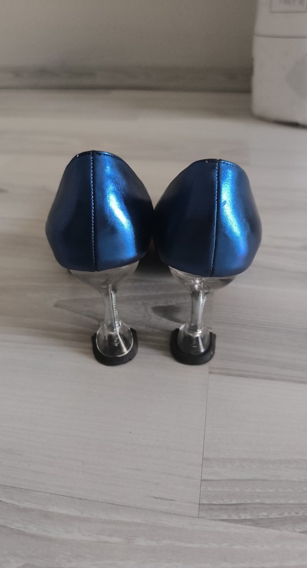 Lacivert Minimalist Stiletto Topuklu Kadın Ayakkabı - Görsel 5