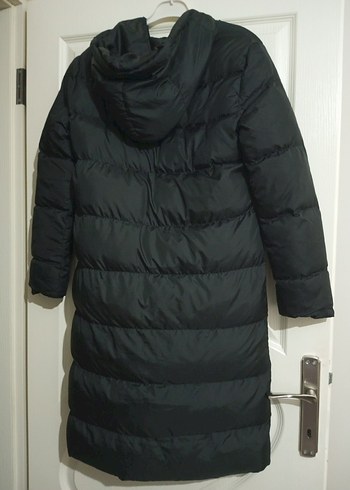 Siyah Uzun Fermuarlı Kadın şişme Mont - Görsel 2