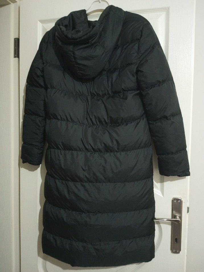 Siyah Uzun Fermuarlı Kadın şişme Mont - Görsel 2