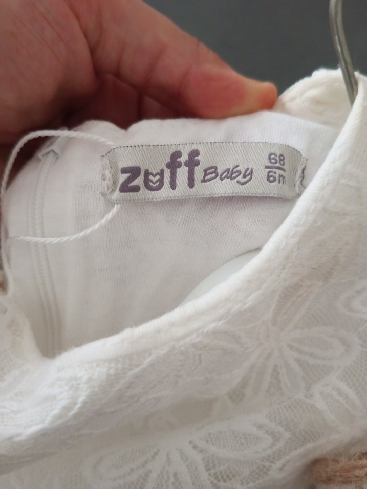 Zuff baby Kız Bebek Beyaz Dantel Nakışlı Elbise - Görsel 3