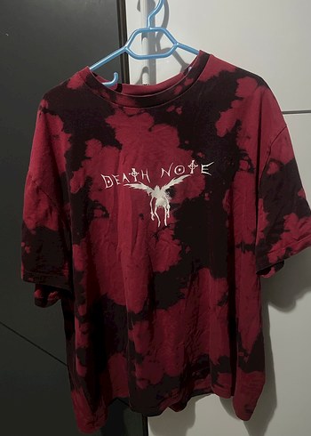 Bordo Siyah Batik Desenli Gevşek Kesim Tişört