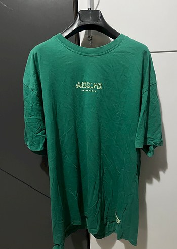 Yeşil Oversize Baskılı Erkek Tişört