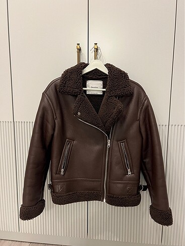 bershka acı kahve biker ceket