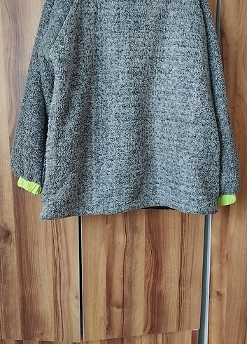 l Beden siyah Renk Peluş ovarsize çeket