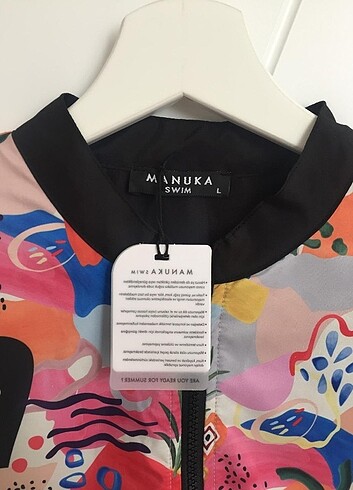 Beden Renk Manuka Paraşüt Kumaş Tesettür Mayo Takım Abstract