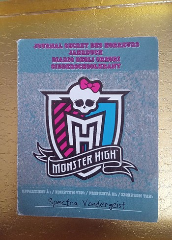 Monster High Spectra Vondergeist Günlüğü