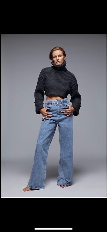 zara triko crop kazak