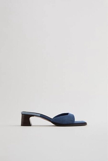 38 Beden zara denim topuklu sandalet terlik