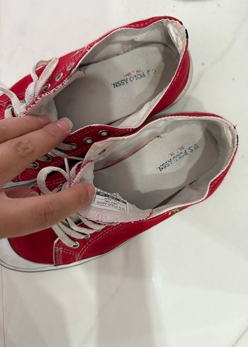 40 Beden US Polo Assn. Kırmızı Düz Tabanlı Kadın Spor Ayakkabı