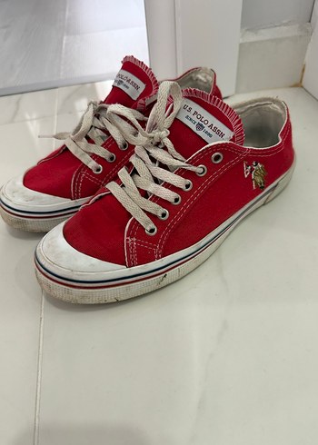 US Polo Assn. Kırmızı Düz Tabanlı Kadın Spor Ayakkabı
