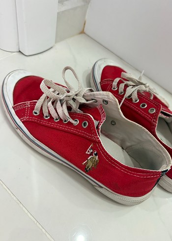 40 Beden kırmızı Renk US Polo Assn. Kırmızı Düz Tabanlı Kadın Spor Ayakkabı