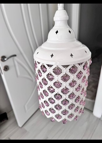 Beyaz Kristal Süslemeli Sarkıt Lamba - Görsel 3