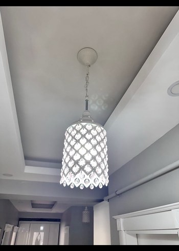 Beyaz Kristal Süslemeli Sarkıt Lamba - Görsel 5