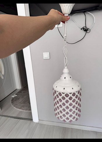 Beyaz Kristal Süslemeli Sarkıt Lamba - Görsel 2