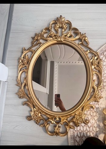 Altın Renkli Parlak Dekoratif Ayna - Görsel 2