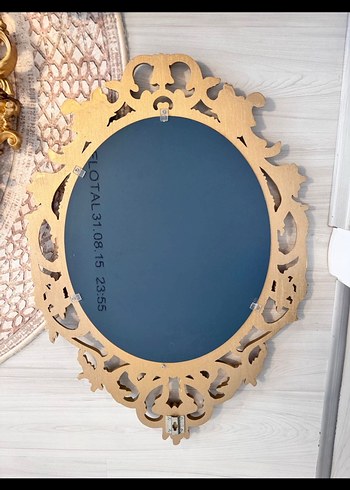 Altın Renkli Parlak Dekoratif Ayna - Görsel 3