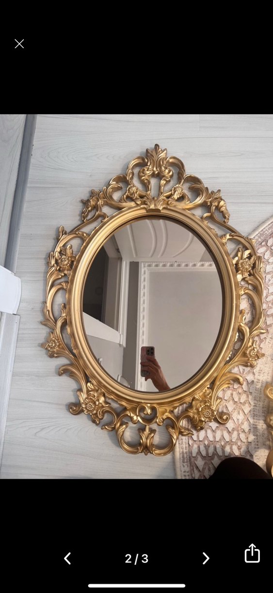 Altın Renkli Parlak Dekoratif Ayna - Görsel 2